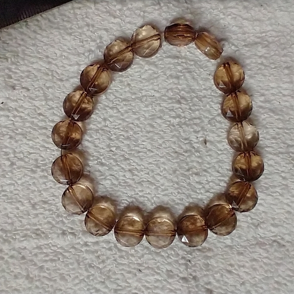 Clear brown beads stretch bracelet - Picture 1 of 2